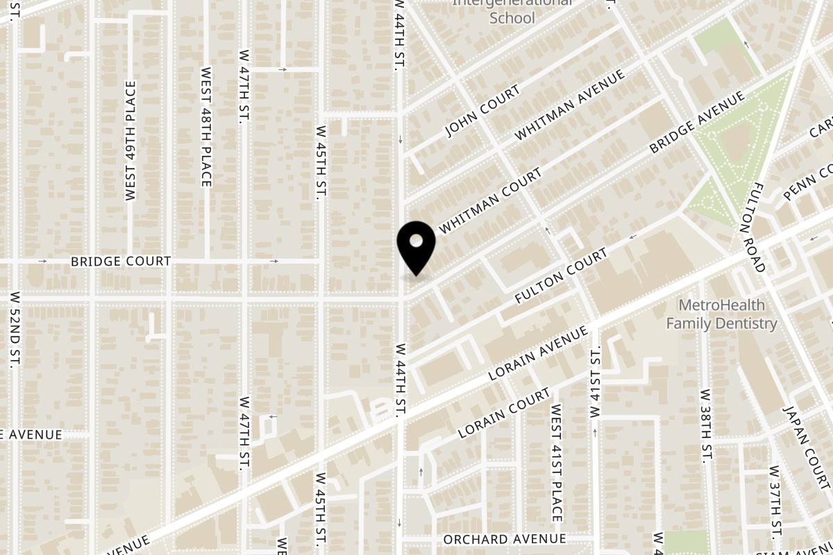 Map showing the location of Island City on 4314 Bridge Ave in Cleveland